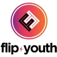 Flip Youth logo in black color with F icon
